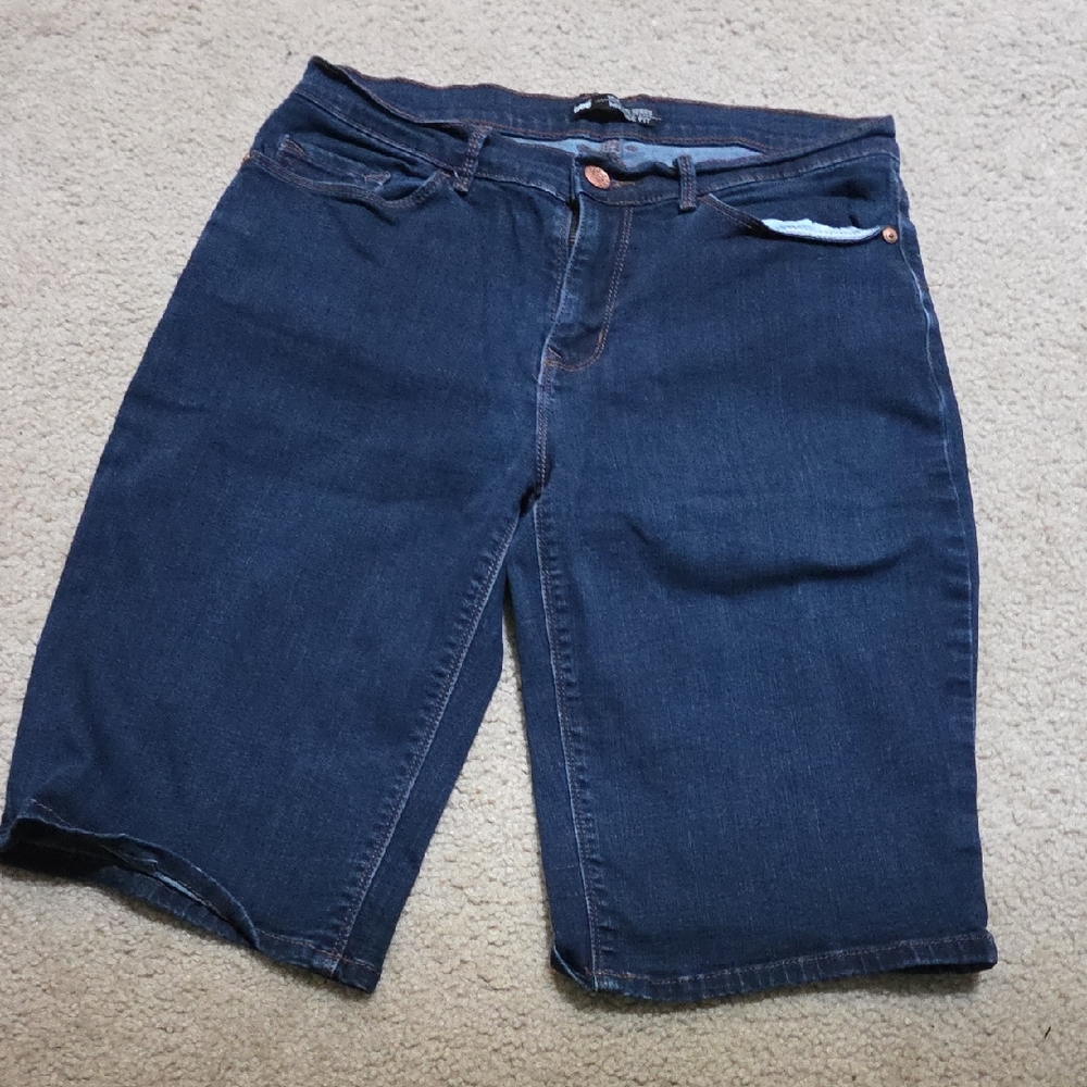 Dark Blue Denim Bermuda Shorts